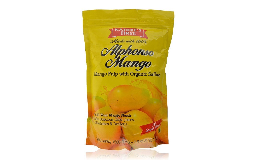Nature's First Alphonso Mango (Mango Pulp with Organic Saffron)   Pack  1.5 kilogram
